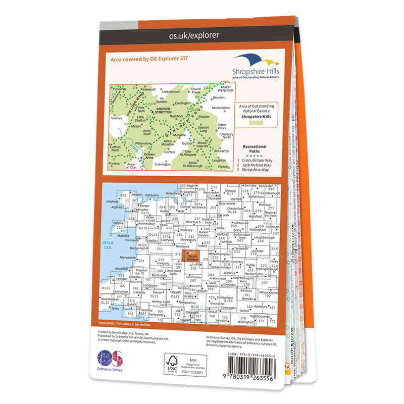 OS 217 Active Map THE LONG MYND and WENLOCK EDGE-1